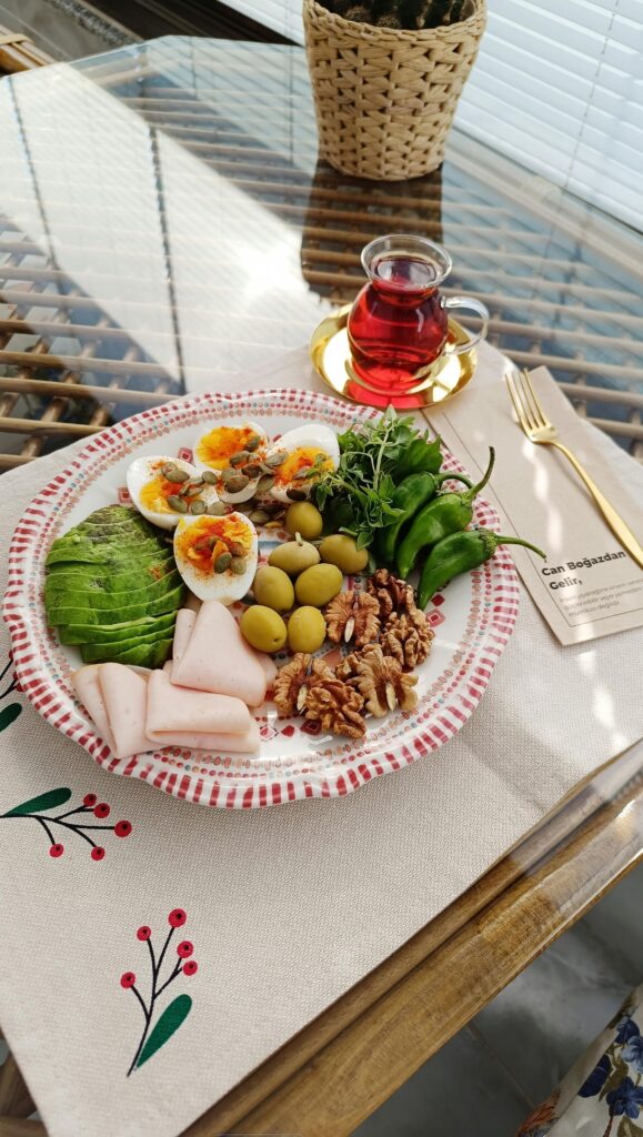 a plate of healthy food on a table